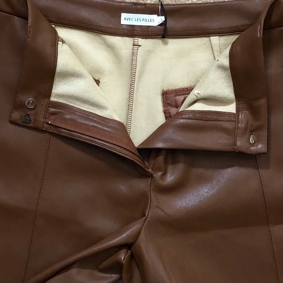 Anthropologie Davina Faux Leather Culottes SzL - Picture 8 of 10